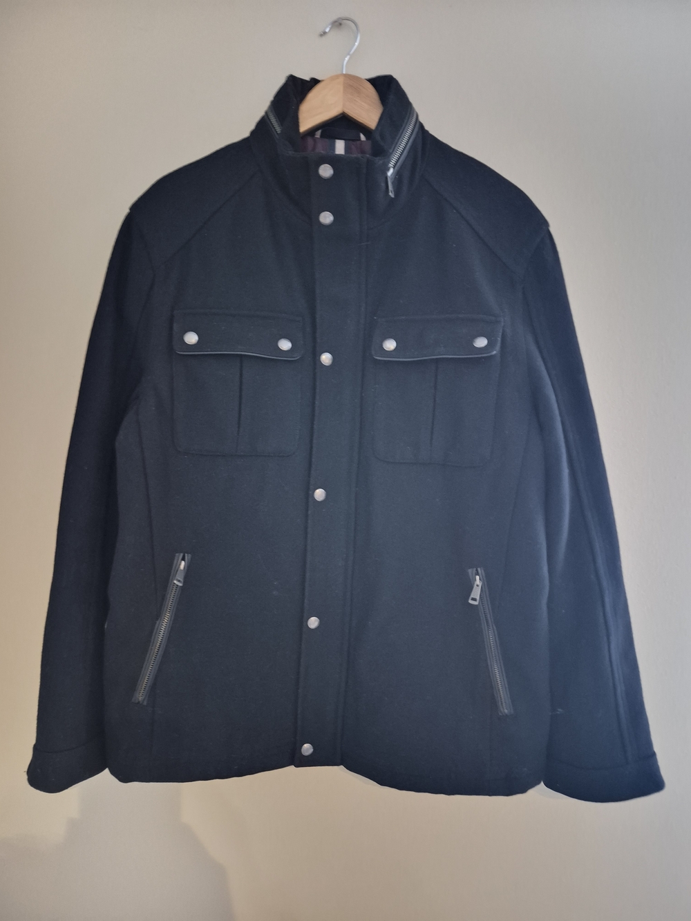 Cole Haan Signature Men’s Black Wool Blend Field Jacket Coat Size L
